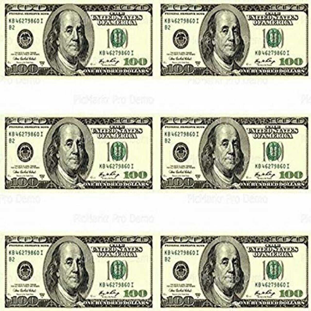 Art of Eric Gunty 100 Dollar Bill - Designer Strips - Edible Cake Side Toppers- Decorate The Sides of Your Cake - D20003